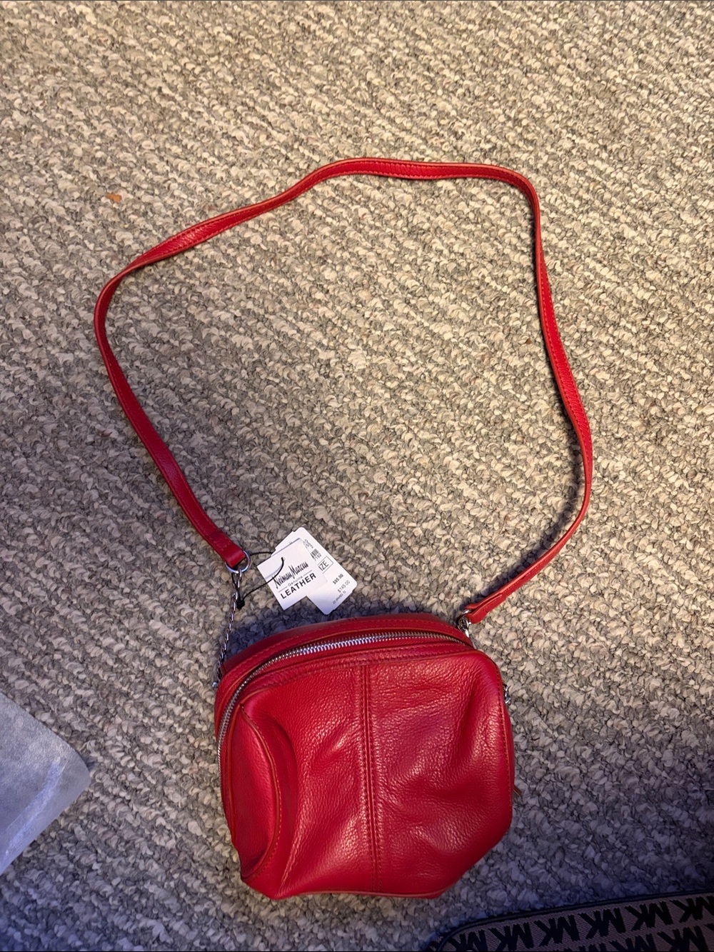 Red Leather Crossbody Bag - Women